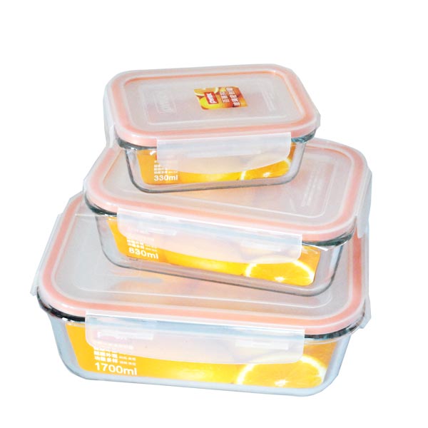 Pyrex Seal百丽扣密封罐3件组（长方形）