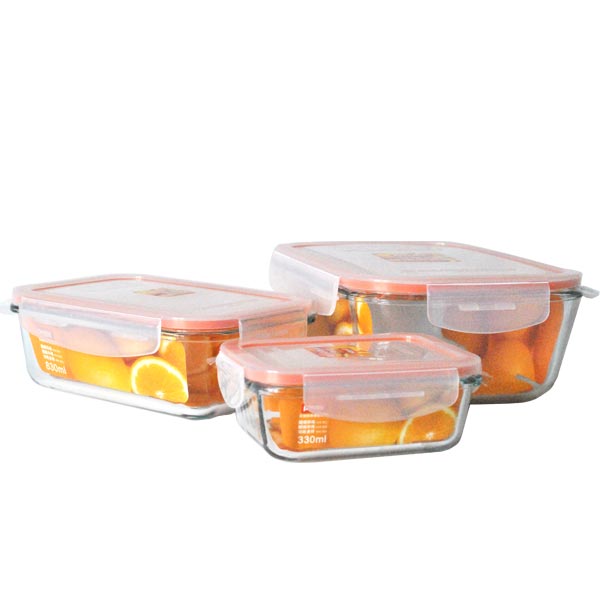 Pyrex Seal百丽扣密封罐3件组（长方形）